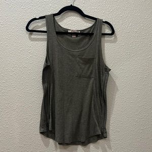 Dark Army Green side zip tank top